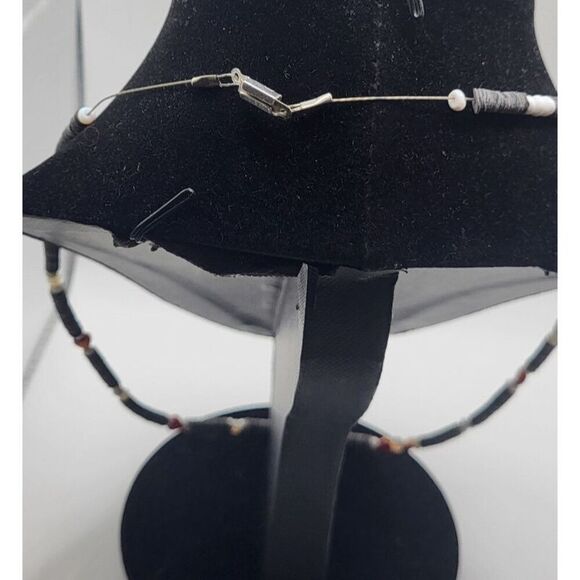 Vintage Heishi Necklace Heart Station Necklace Hong Kong 22in - Picture 4 of 6